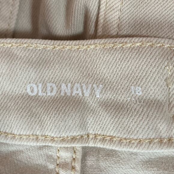 Old Navy Ecru Sky-High Waist Carpenter Style Jeans Straight Leg Size 18 Tall - Picture 6 of 7